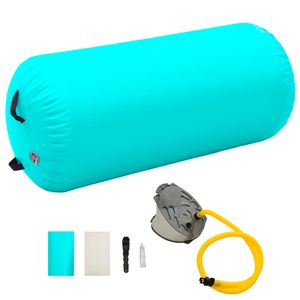 VidaXL Gymnastiekrol met pomp opblaasbaar 120x75 cm pvc groen