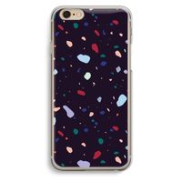 Dark Rounded Terrazzo: iPhone 6 / 6S Transparant Hoesje