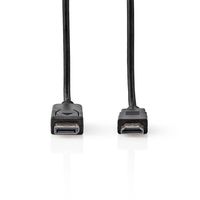 Nedis DisplayPort-Kabel | DisplayPort Male | HDMI Connector | 4K@60Hz | Vernikkeld | 2.00 m | Rond | PVC | Zwart | Label - CCGL37101BK20