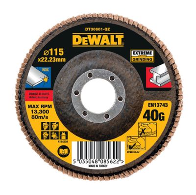 DeWalt Accessoires Lamellen schuurschijf EXTREME 115x22.2mm 40G - DT30601-QZ - 1 stuk - DT30601-QZ