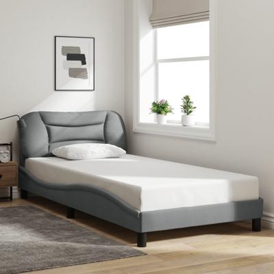 Bedframe zonder matras 100x200 cm stof lichtgrijs