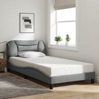 Bedframe zonder matras 100x200 cm stof lichtgrijs