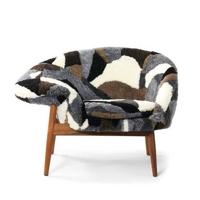 Warm Nordic Fried Egg Sheepskin fauteuil Patchwork - thumbnail