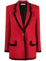 Alessandra Rich blazer boutonné à carreaux - Rouge