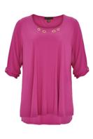 Yoek Shirt turn-up sleeves | Roze | Maat L