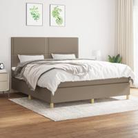 Boxspring met matras stof taupe 180x200 cm