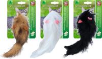 Katten-speelgoed muis langharig staart 16cm - Gebr de boon