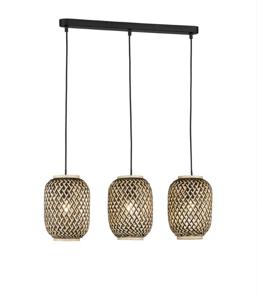 Fischer & Honsel Rotan 3-lichts hanglamp Hummel 60706