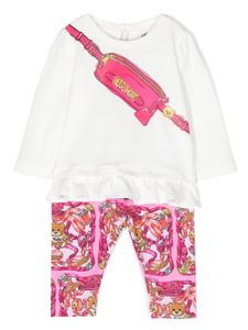 Moschino Kids legging à motif Teddy Bear - Blanc