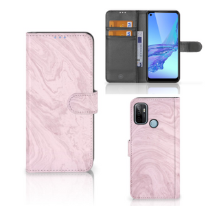 OPPO A53 | OPPO A53s Bookcase Marble Pink - Origineel Cadeau Vriendin