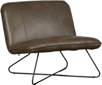 Grijze leren industriële fauteuil zonder armleuning Smile - Granada leer Ash (grijs leer)
