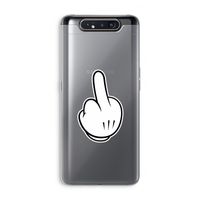 Middle finger white: Samsung Galaxy A80 Transparant Hoesje