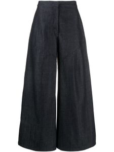 Jil Sander pantalon ample à coupe courte - Bleu