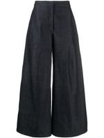 Jil Sander pantalon ample à coupe courte - Bleu - thumbnail