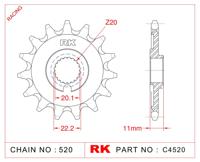 RK Sprocket 520 13z offroad self-cleaning.