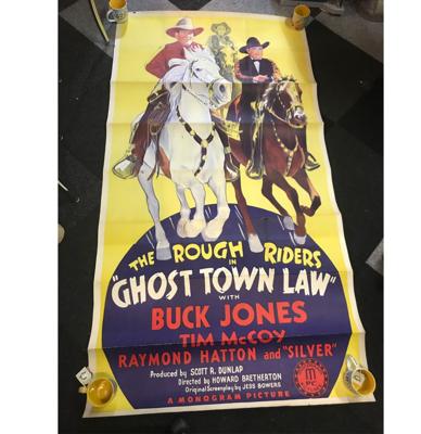 Ghost Town Law Film Poster - Met Buck Jones And Tim McCoy - 1942 - Origineel - 1,97 x 1,02 cm