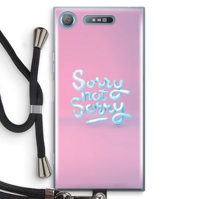 Sorry not sorry: Sony Xperia XZ1 Transparant Hoesje met koord