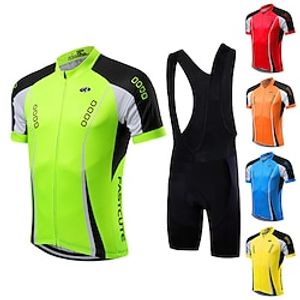 Voor heren Wielrenshirt met strakke shorts Korte mouw Bergracen Wegwielrennen Herfst Geel Licht Groen Rood Fietsen Sportoutfits Ademend Sneldrogend Achterzak Lycra Sport Met Patroon Kleding Lightinthebox