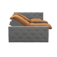 Leen Bakker - Boxspring Met Opbergruimte En Voetbord Liv Geruit - Licht - 180x200cm - Stof - Grijs