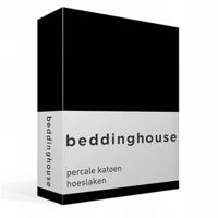 Beddinghouse hoeslaken percal zwart-180 x 200 cm - thumbnail