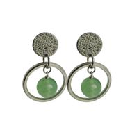 Flow Jewels Hang Oorbellen Arya Licht Groen Steentje Zilver