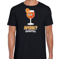 Apres ski t-shirt voor heren - aperol supertoll - zwart - apres ski/wintersport - aperol spritz - thumbnail