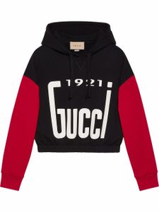 Gucci logo-print drawstring hoodie - Noir