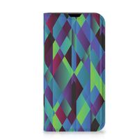 iPhone 13 Mini Stand Case Abstract Green Blue