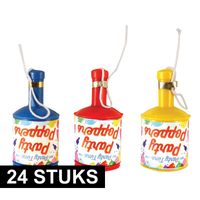 24x Party poppers champagne met gekleurde confetti