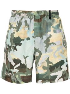 Purple Brand short de bain à imprimé camouflage - Vert