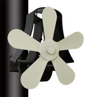 YL-106 5-Blade hoge temperatuur aluminium warmte aangedreven open haard kachel fan (wit)