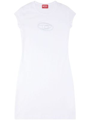 Diesel robe courte à patch logo - Blanc