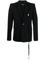 Ann Demeulemeester blazer Nathan à effet brossé - Noir