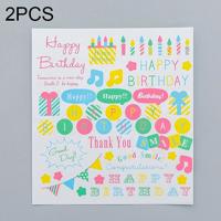 2 PC's Happy Birthday patroon creatieve Cartoon kinderen dagboek decoratieve Sticker