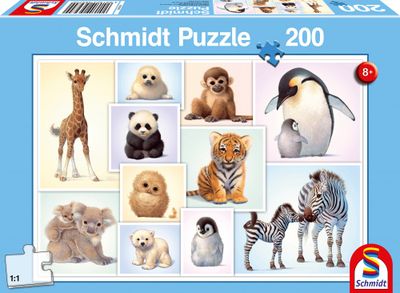 Schmidt legpuzzel Wilde Babydieren junior karton 200 stukjes