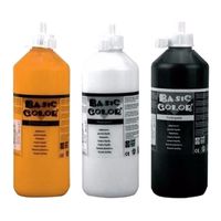 Voordeel set van 3x kleuren plakkatverf waterbasis van 3x 500 ml   -