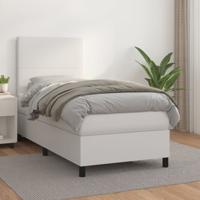 Boxspring met matras kunstleer wit 90x200 cm