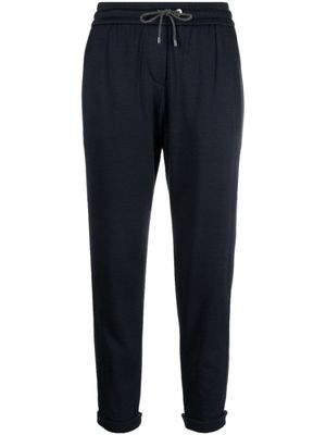 Brunello Cucinelli pantalon court à lien de resserrage - Bleu