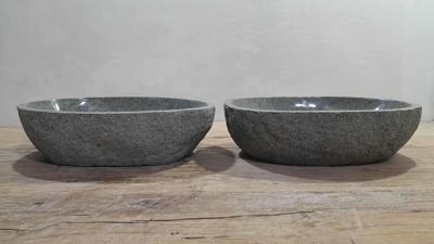 Wastafels riviersteen set RL250342AB, 51x36x15 cm