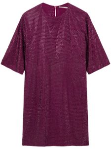 Stella McCartney robe courte à ornements en cristal - Violet