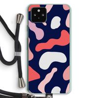 Memphis Shapes Pink: Pixel 5a 5G Transparant Hoesje met koord