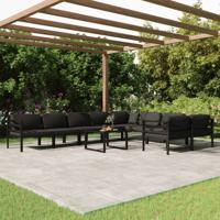10-delige Loungeset met kussens aluminium antracietkleurig 10-delige Loungeset met kussens aluminium antracietkleurig