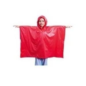 Kinder regen poncho - 4x - pvc - blauw - in zakje - vanaf 4 jaar - noodponcho met capuchon