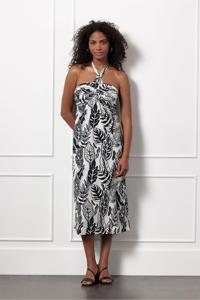 Studio Anneloes Itske Leaves Dress 12989 Zomerjurkjes 1769 Ecru/dark Blue