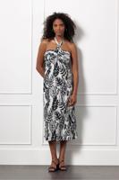 Studio Anneloes Itske Leaves Dress 12989 Zomerjurkjes 1769 Ecru/dark Blue