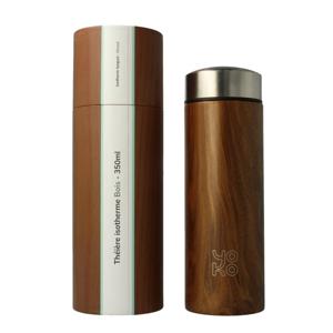 Yoko Waterfles wood met theefilter isotherm