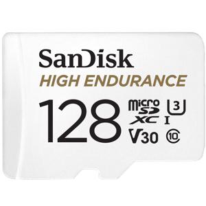 SanDisk High Endurance microSDXC 128 GB geheugenkaart Class 10, V3, U3, Incl. adapter
