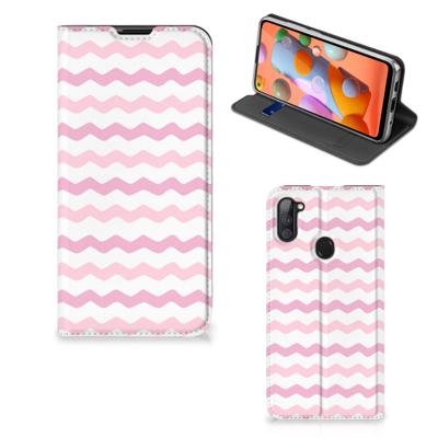 Samsung Galaxy M11 | A11 | Hoesje met Magneet | Waves Roze