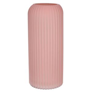 Bloemenvaas - oud roze - matglas - D10 x H25 cm