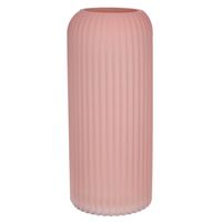 Bloemenvaas - oud roze - matglas - D10 x H25 cm